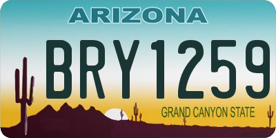 AZ license plate BRY1259