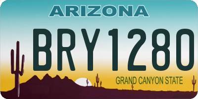 AZ license plate BRY1280