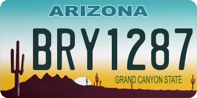 AZ license plate BRY1287