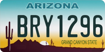 AZ license plate BRY1296