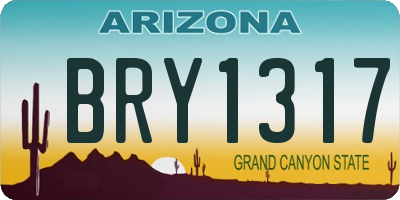 AZ license plate BRY1317