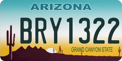 AZ license plate BRY1322