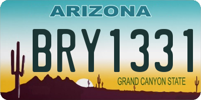 AZ license plate BRY1331