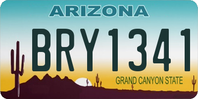 AZ license plate BRY1341
