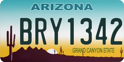 AZ license plate BRY1342