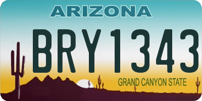 AZ license plate BRY1343