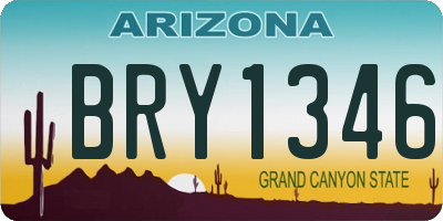 AZ license plate BRY1346