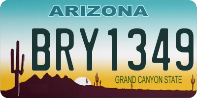 AZ license plate BRY1349