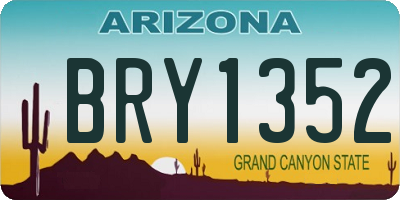 AZ license plate BRY1352