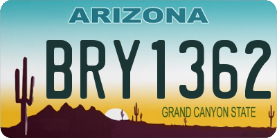 AZ license plate BRY1362