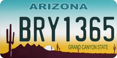 AZ license plate BRY1365