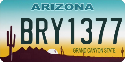 AZ license plate BRY1377