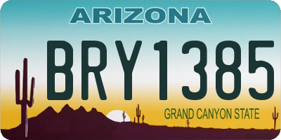 AZ license plate BRY1385