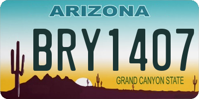 AZ license plate BRY1407