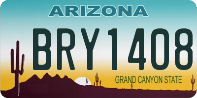 AZ license plate BRY1408
