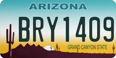 AZ license plate BRY1409
