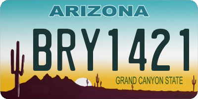 AZ license plate BRY1421