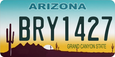 AZ license plate BRY1427