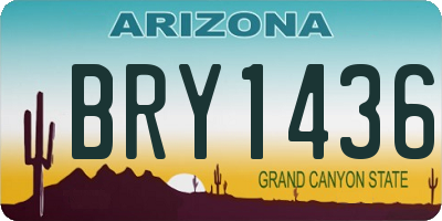 AZ license plate BRY1436