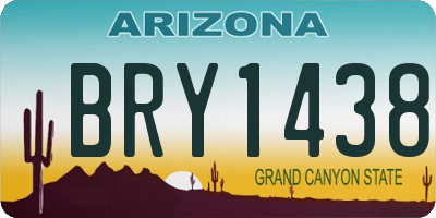 AZ license plate BRY1438