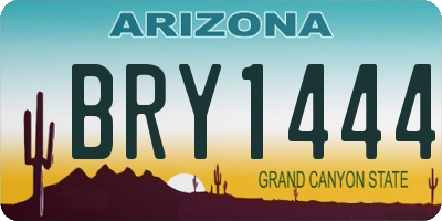 AZ license plate BRY1444