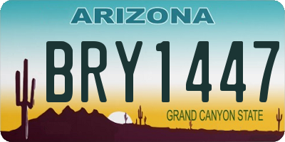 AZ license plate BRY1447