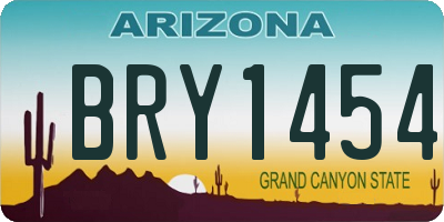 AZ license plate BRY1454