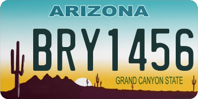 AZ license plate BRY1456