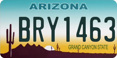 AZ license plate BRY1463