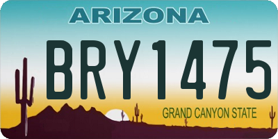 AZ license plate BRY1475