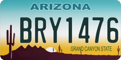 AZ license plate BRY1476