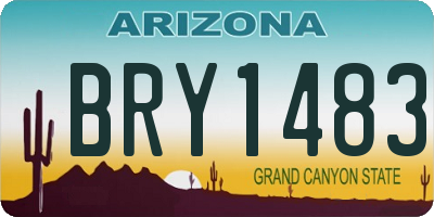 AZ license plate BRY1483