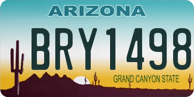 AZ license plate BRY1498