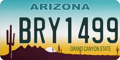AZ license plate BRY1499