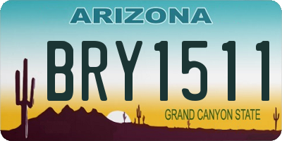 AZ license plate BRY1511