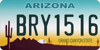 AZ license plate BRY1516