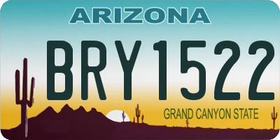 AZ license plate BRY1522