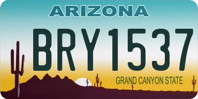 AZ license plate BRY1537