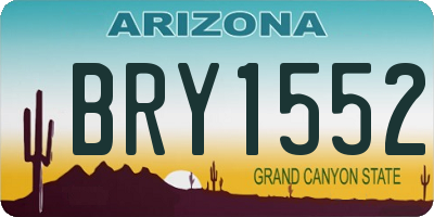 AZ license plate BRY1552