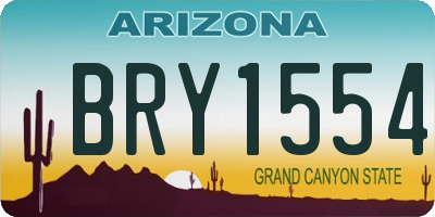 AZ license plate BRY1554