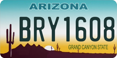 AZ license plate BRY1608