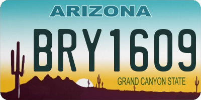 AZ license plate BRY1609