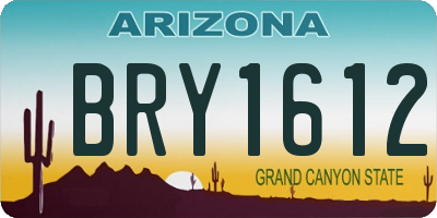 AZ license plate BRY1612