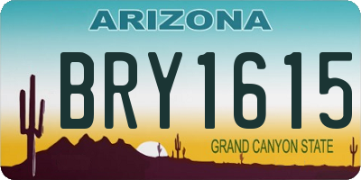 AZ license plate BRY1615