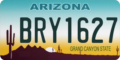 AZ license plate BRY1627