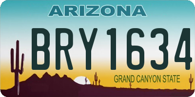 AZ license plate BRY1634