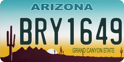 AZ license plate BRY1649