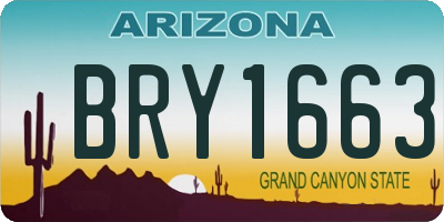 AZ license plate BRY1663
