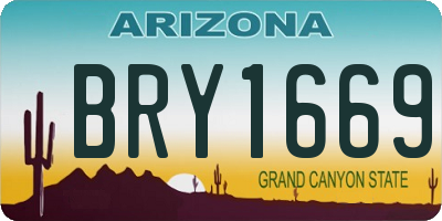 AZ license plate BRY1669