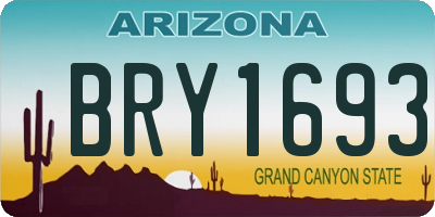 AZ license plate BRY1693
